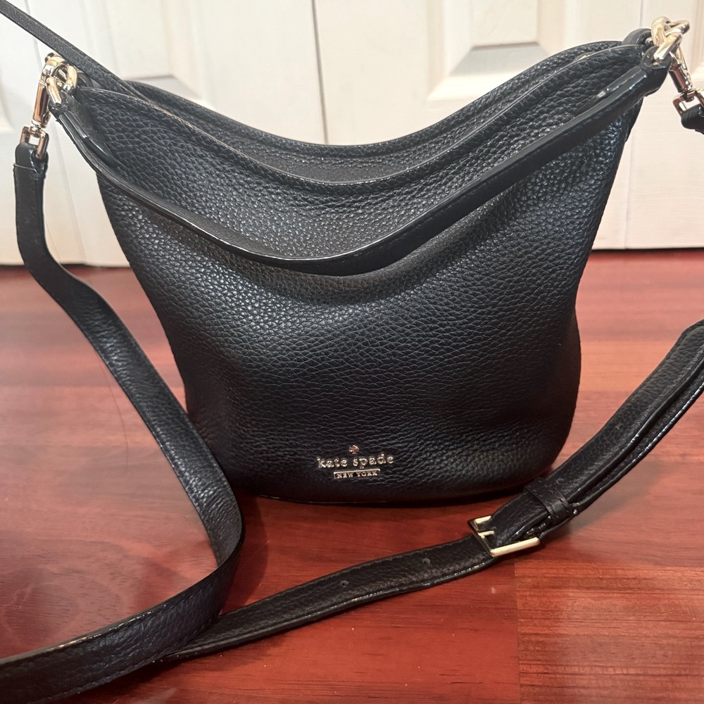Kate Spade Black Leather Bucket Bag